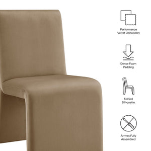 Modway Furniture Emory Modway Sculptural Velvet Dining Chairs Set of Two for Modern Interiors Taupe EEI-7826-TAU