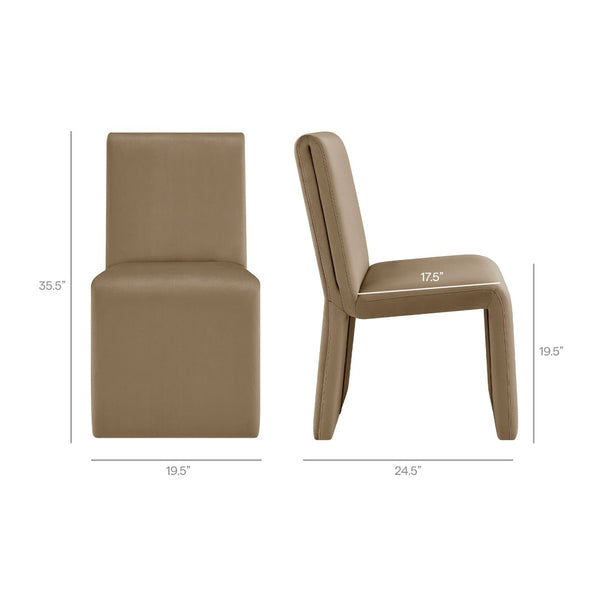 Modway Furniture Emory Modway Sculptural Velvet Dining Chairs Set of Two for Modern Interiors Taupe EEI-7826-TAU