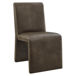 Modway Furniture Emory Modway Vegan Leather Dining Chairs Sculptural Seamless Upholstery Set of 2 Mushroom EEI-7827-MUS