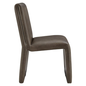 Modway Furniture Emory Modway Vegan Leather Dining Chairs Sculptural Seamless Upholstery Set of 2 Mushroom EEI-7827-MUS