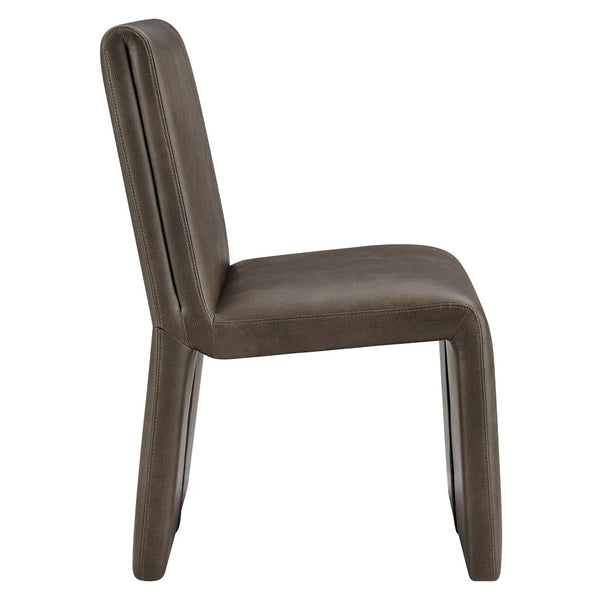 Modway Furniture Emory Modway Vegan Leather Dining Chairs Sculptural Seamless Upholstery Set of 2 Mushroom EEI-7827-MUS