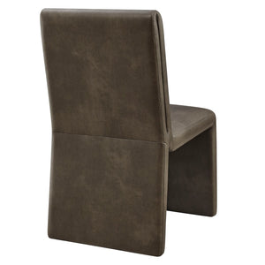 Modway Furniture Emory Modway Vegan Leather Dining Chairs Sculptural Seamless Upholstery Set of 2 Mushroom EEI-7827-MUS