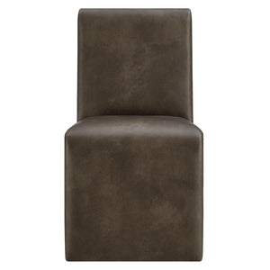 Modway Furniture Emory Modway Vegan Leather Dining Chairs Sculptural Seamless Upholstery Set of 2 Mushroom EEI-7827-MUS