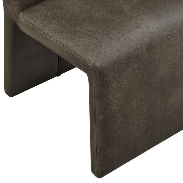 Modway Furniture Emory Modway Vegan Leather Dining Chairs Sculptural Seamless Upholstery Set of 2 Mushroom EEI-7827-MUS