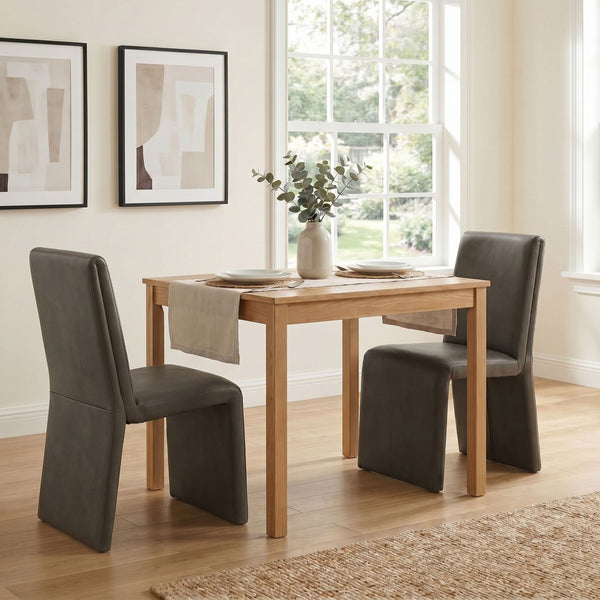Modway Furniture Emory Modway Vegan Leather Dining Chairs Sculptural Seamless Upholstery Set of 2 Mushroom EEI-7827-MUS