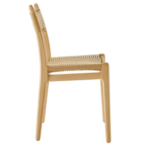 Modway Furniture Wynn Modway Woven Rope Beech Wood Dining Chair Mid-Century Modern Textured Seat Natural Natural EEI-7836-NAT-NAT