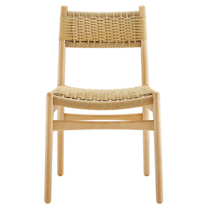 Modway Furniture Wynn Modway Woven Rope Beech Wood Dining Chair Mid-Century Modern Textured Seat Natural Natural EEI-7836-NAT-NAT