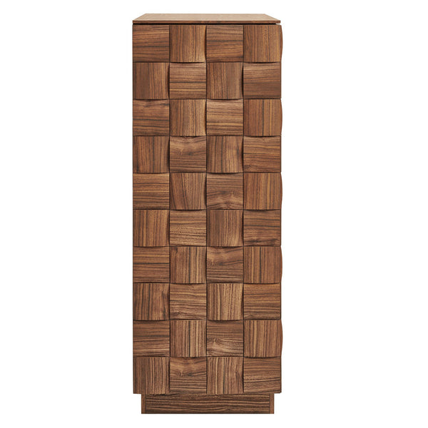 Modway Furniture Duskin Tall Storage Cabinet with Geometric Block Doors and Six Shelves for Any Room EEI-7849-WAL