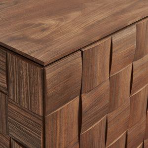 Modway Furniture Duskin Tall Storage Cabinet with Geometric Block Doors and Six Shelves for Any Room EEI-7849-WAL