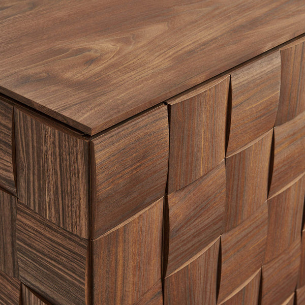 Modway Furniture Duskin Tall Storage Cabinet with Geometric Block Doors and Six Shelves for Any Room EEI-7849-WAL