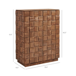 Modway Furniture Duskin Tall Storage Cabinet with Geometric Block Doors and Six Shelves for Any Room EEI-7849-WAL
