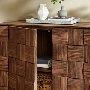 Modway Furniture Duskin Geometric Block Four Door Sideboard with Push Open Soft Close Doors by Modway EEI-7850-WAL