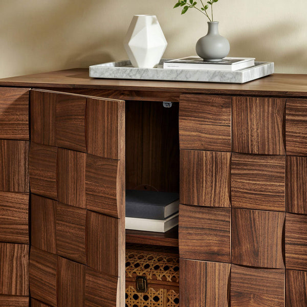 Modway Furniture Duskin Geometric Block Four Door Sideboard with Push Open Soft Close Doors by Modway EEI-7850-WAL