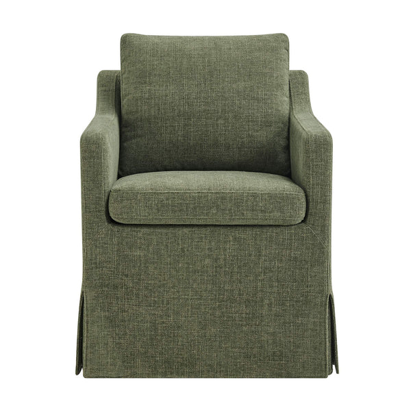 Modway Furniture Serene Slipcovered Armchair with Stain Repellent Fabric for Elegant Dining Rooms Green EEI-7893-FOL