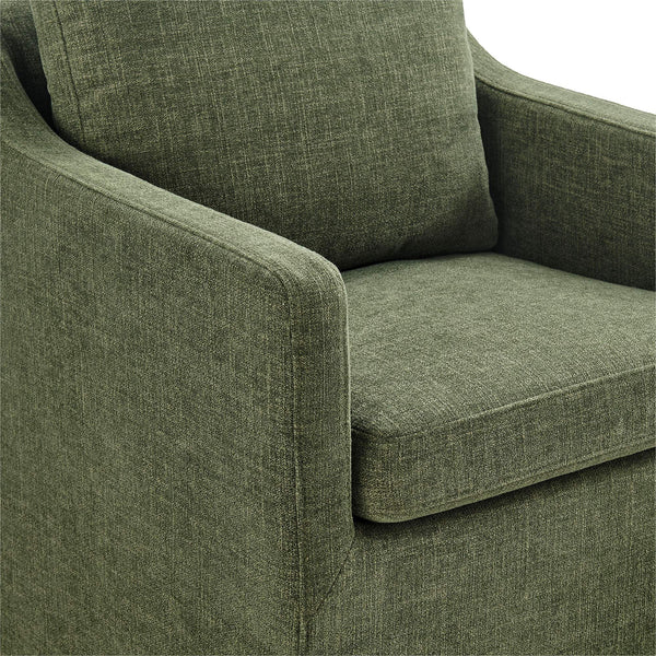 Modway Furniture Serene Slipcovered Armchair with Stain Repellent Fabric for Elegant Dining Rooms Green EEI-7893-FOL