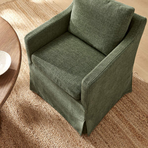 Modway Furniture Serene Slipcovered Armchair with Stain Repellent Fabric for Elegant Dining Rooms Green EEI-7893-FOL