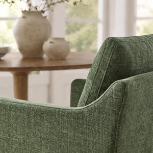 Modway Furniture Serene Slipcovered Armchair with Stain Repellent Fabric for Elegant Dining Rooms Green EEI-7893-FOL
