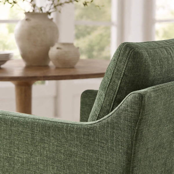 Modway Furniture Serene Slipcovered Armchair with Stain Repellent Fabric for Elegant Dining Rooms Green EEI-7893-FOL