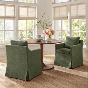 Modway Furniture Serene Slipcovered Armchair with Stain Repellent Fabric for Elegant Dining Rooms Green EEI-7893-FOL