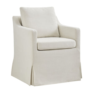 Modway Furniture Serene Slipcovered Armchair with Stain Repellent Fabric for Elegant Dining Rooms Gray EEI-7893-LIN