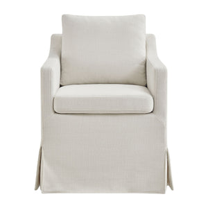 Modway Furniture Serene Slipcovered Armchair with Stain Repellent Fabric for Elegant Dining Rooms Gray EEI-7893-LIN