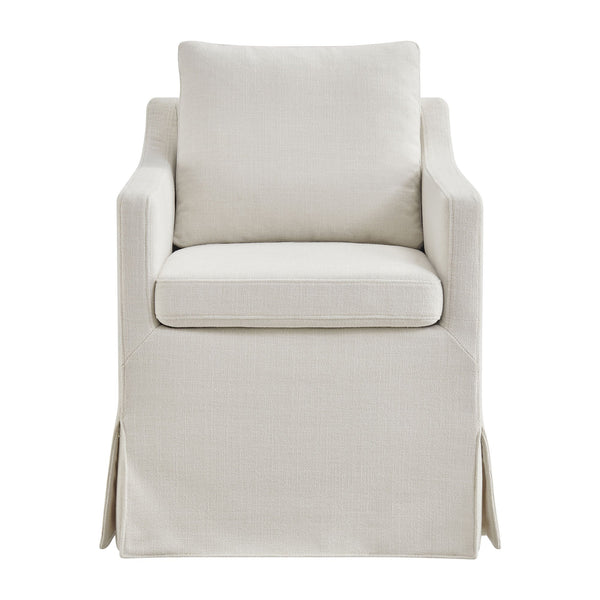 Modway Furniture Serene Slipcovered Armchair with Stain Repellent Fabric for Elegant Dining Rooms Gray EEI-7893-LIN