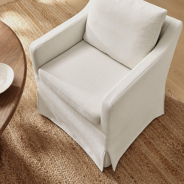 Modway Furniture Serene Slipcovered Armchair with Stain Repellent Fabric for Elegant Dining Rooms Gray EEI-7893-LIN