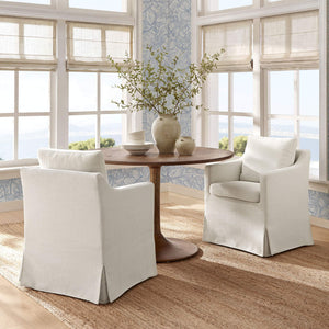 Modway Furniture Serene Slipcovered Armchair with Stain Repellent Fabric for Elegant Dining Rooms Gray EEI-7893-LIN