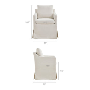 Modway Furniture Serene Slipcovered Armchair with Stain Repellent Fabric for Elegant Dining Rooms Gray EEI-7893-LIN