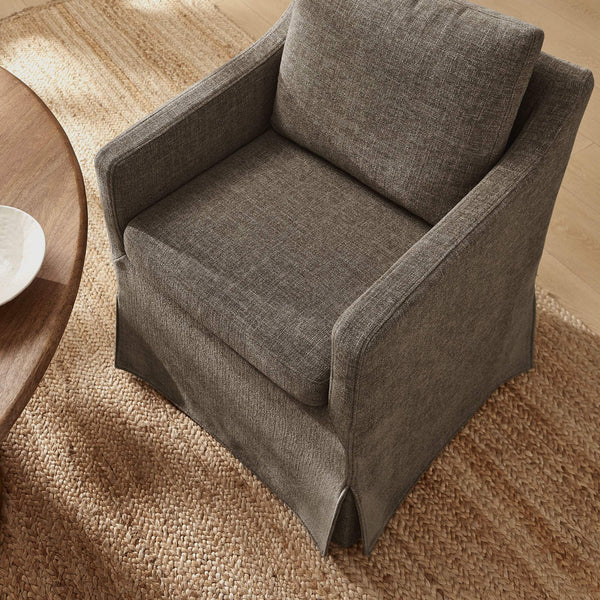 Modway Furniture Serene Slipcovered Armchair with Stain Repellent Fabric for Elegant Dining Rooms Brown EEI-7893-MOC