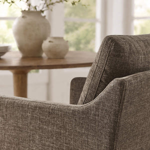 Modway Furniture Serene Slipcovered Armchair with Stain Repellent Fabric for Elegant Dining Rooms Brown EEI-7893-MOC