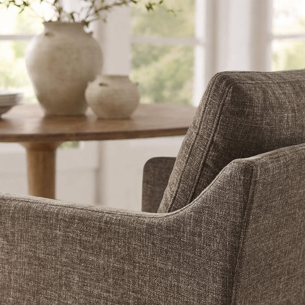 Modway Furniture Serene Slipcovered Armchair with Stain Repellent Fabric for Elegant Dining Rooms Brown EEI-7893-MOC