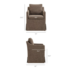 Modway Furniture Serene Slipcovered Armchair with Stain Repellent Fabric for Elegant Dining Rooms Brown EEI-7893-MOC