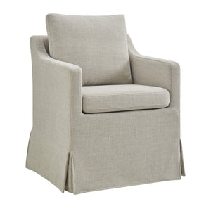Modway Furniture Serene Slipcovered Armchair with Stain Repellent Fabric for Elegant Dining Rooms White EEI-7893-SAL