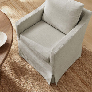 Modway Furniture Serene Slipcovered Armchair with Stain Repellent Fabric for Elegant Dining Rooms White EEI-7893-SAL