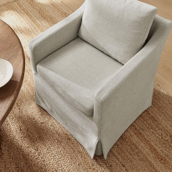 Modway Furniture Serene Slipcovered Armchair with Stain Repellent Fabric for Elegant Dining Rooms White EEI-7893-SAL