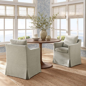Modway Furniture Serene Slipcovered Armchair with Stain Repellent Fabric for Elegant Dining Rooms White EEI-7893-SAL