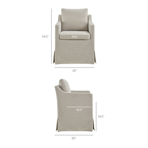 Modway Furniture Serene Slipcovered Armchair with Stain Repellent Fabric for Elegant Dining Rooms White EEI-7893-SAL