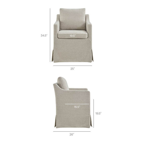 Modway Furniture Serene Slipcovered Armchair with Stain Repellent Fabric for Elegant Dining Rooms White EEI-7893-SAL