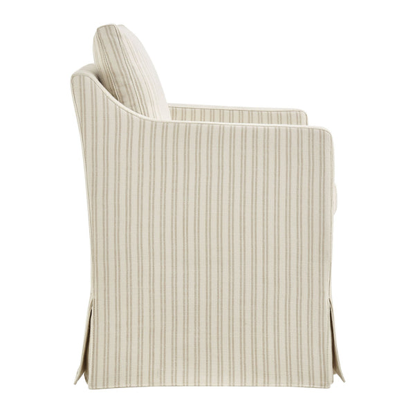 Modway Furniture Serene Slipcovered Woven Stripe Armchair with Pleated Skirt for Casual Dining Rooms EEI-7894-OAS