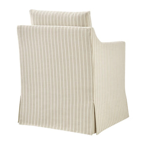 Modway Furniture Serene Slipcovered Woven Stripe Armchair with Pleated Skirt for Casual Dining Rooms EEI-7894-OAS