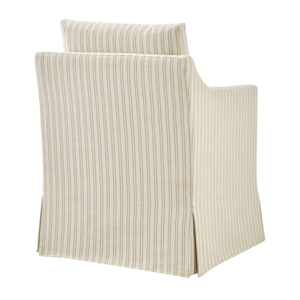 Modway Furniture Serene Slipcovered Woven Stripe Armchair with Pleated Skirt for Casual Dining Rooms EEI-7894-OAS