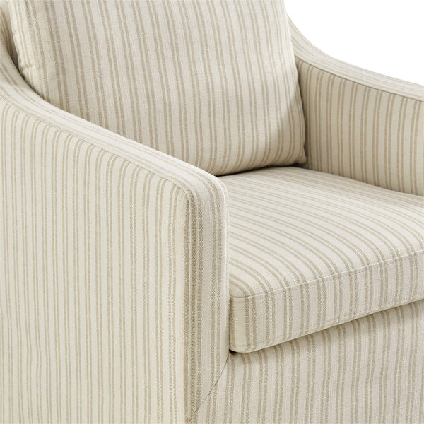 Modway Furniture Serene Slipcovered Woven Stripe Armchair with Pleated Skirt for Casual Dining Rooms EEI-7894-OAS