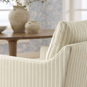 Modway Furniture Serene Slipcovered Woven Stripe Armchair with Pleated Skirt for Casual Dining Rooms EEI-7894-OAS