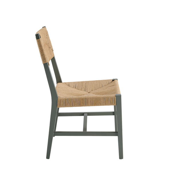 Modway Furniture Bodie Elm Wood Dining Chairs with Woven Paper Rope Seats for Farmhouse Tables Set Gray EEI-7899-LGR-NAT