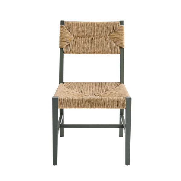 Modway Furniture Bodie Elm Wood Dining Chairs with Woven Paper Rope Seats for Farmhouse Tables Set Gray EEI-7899-LGR-NAT