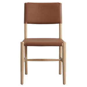 Modway Furniture Dover Elm Wood Vegan Leather Dining Chair Mid-Century Modern Farmhouse Seating EEI-7900-NAT-SDL
