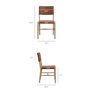 Modway Furniture Dover Elm Wood Vegan Leather Dining Chair Mid-Century Modern Farmhouse Seating EEI-7900-NAT-SDL