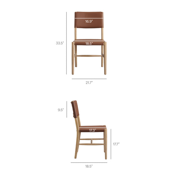 Modway Furniture Dover Elm Wood Vegan Leather Dining Chair Mid-Century Modern Farmhouse Seating EEI-7900-NAT-SDL
