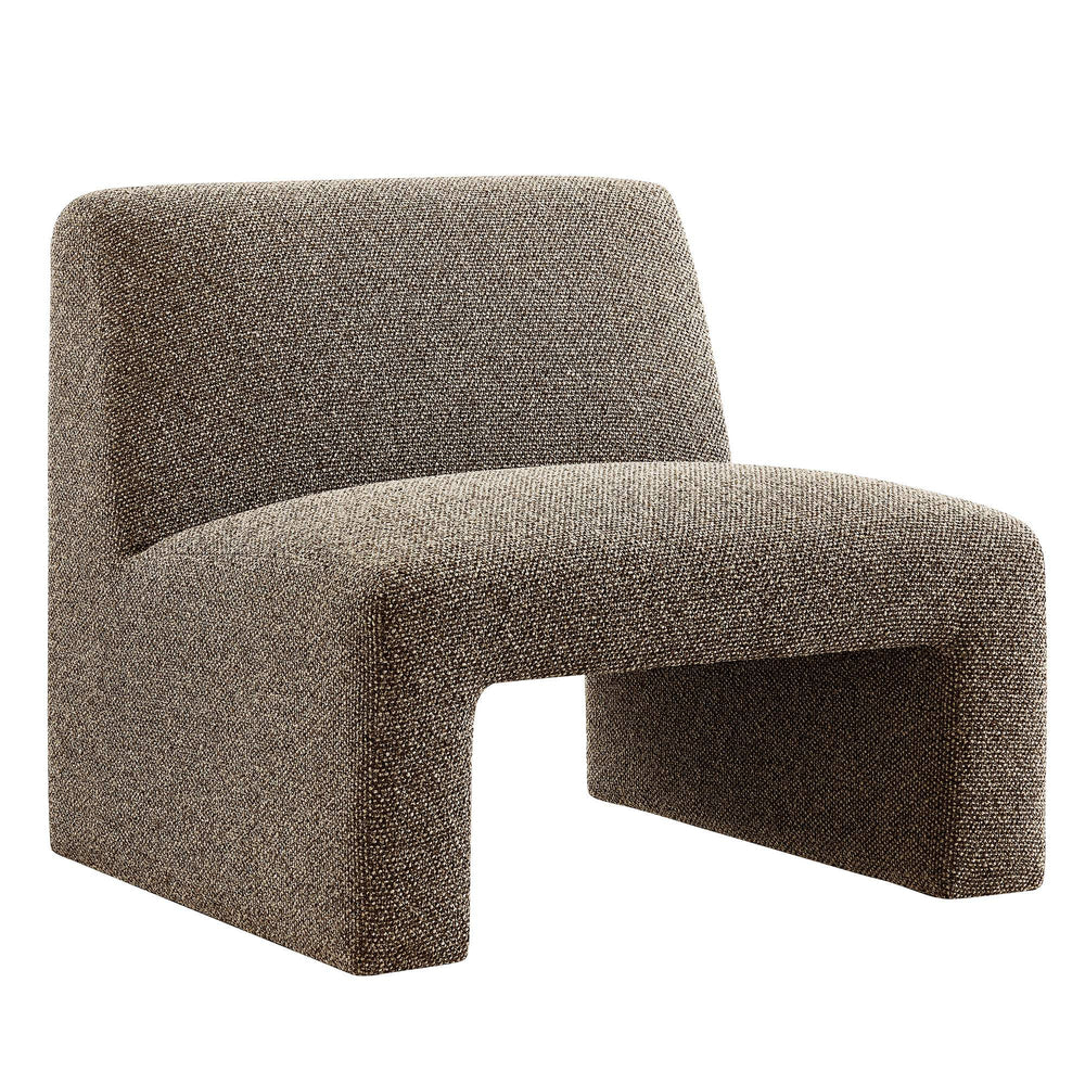 Modway Furniture Amita Boucle Lattice Armless Chair with Curved Back and Sled Base for Modern Rooms Brown - A EEI-7904-ETH